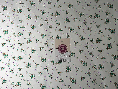 Ditsy Floral Printed on white Super Soft Polycotton Fabric 45" Wide M542 Mtex - Image 4