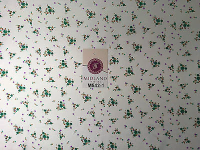 Ditsy Floral Printed on white Super Soft Polycotton Fabric 45" Wide M542 Mtex - Image 5