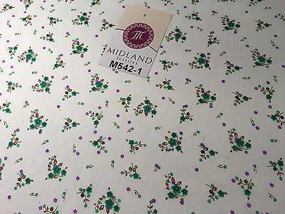Ditsy Floral Printed on white Super Soft Polycotton Fabric 45" Wide M542 Mtex - Image 9