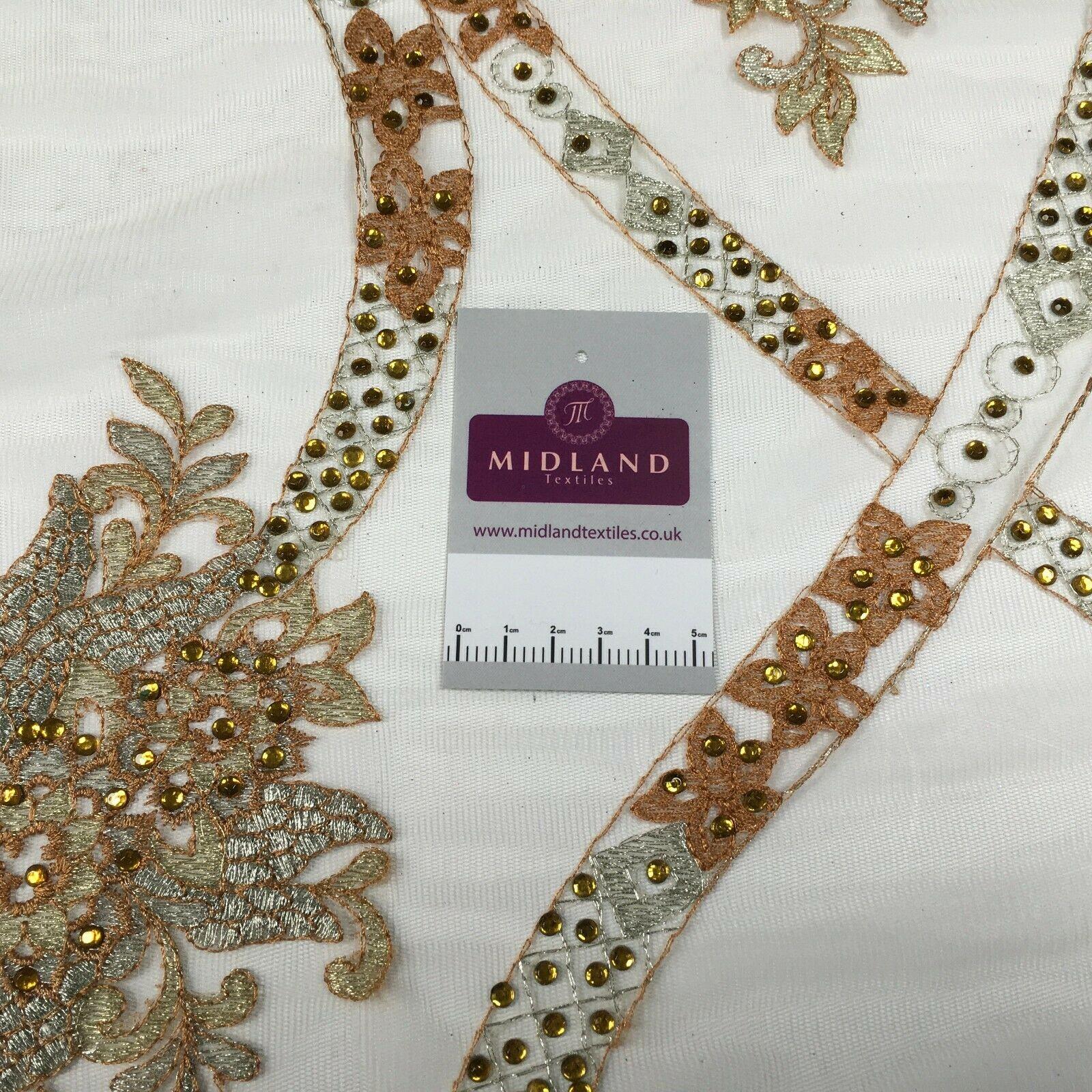 EMBROIDERY SCALLOPED FLORAL TULLE NET LACE BRIDAL DRESS FABRIC M231 - Image 44