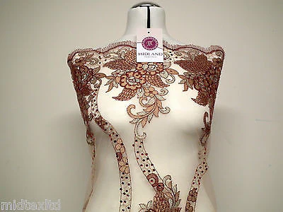 EMBROIDERY SCALLOPED FLORAL TULLE NET LACE BRIDAL DRESS FABRIC M231 - Image 51