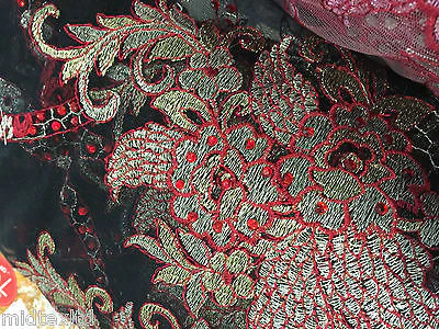 EMBROIDERY SCALLOPED FLORAL TULLE NET LACE BRIDAL DRESS FABRIC M231 - Image 57