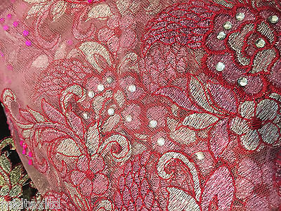 EMBROIDERY SCALLOPED FLORAL TULLE NET LACE BRIDAL DRESS FABRIC M231 - Image 59