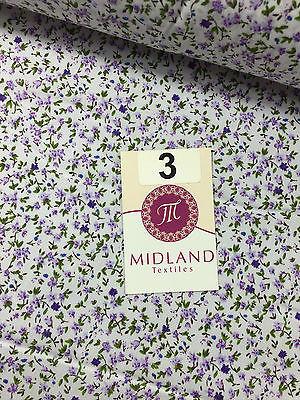 Floral Leaf and stem poly cotton print dress craft fabric 44" Wide M335 Mtex - Image 10
