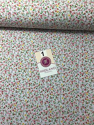 Floral Leaf and stem poly cotton print dress craft fabric 44" Wide M335 Mtex - Image 4