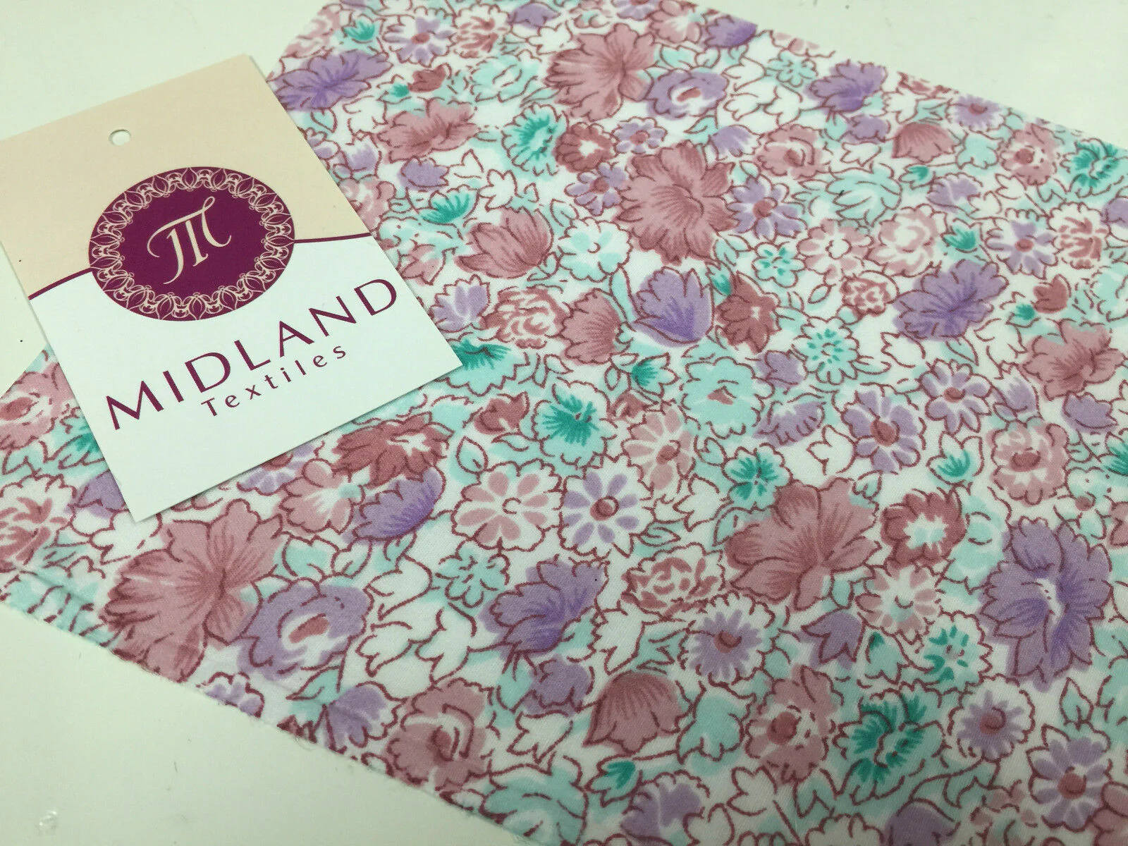 Floral Meadow Flower Poly cotton Print Fabric -44" wide M344 - Image 7