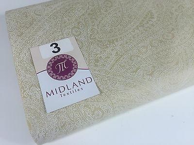 Floral Paisley Pastel white lacquer Print Fabric 100% Cotton 44" Wide  M527 Mtex - Image 17