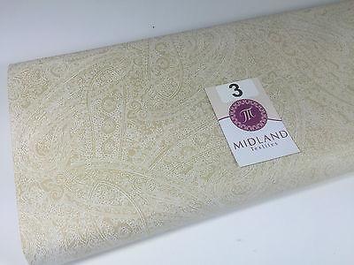Floral Paisley Pastel white lacquer Print Fabric 100% Cotton 44" Wide  M527 Mtex - Image 20