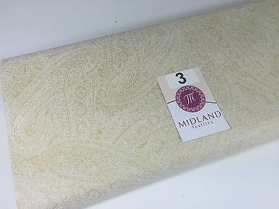 Floral Paisley Pastel white lacquer Print Fabric 100% Cotton 44" Wide  M527 Mtex - Image 21