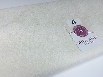 Floral Paisley Pastel white lacquer Print Fabric 100% Cotton 44" Wide  M527 Mtex - Image 23