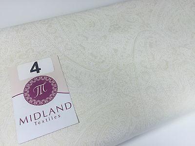 Floral Paisley Pastel white lacquer Print Fabric 100% Cotton 44" Wide  M527 Mtex - Image 25
