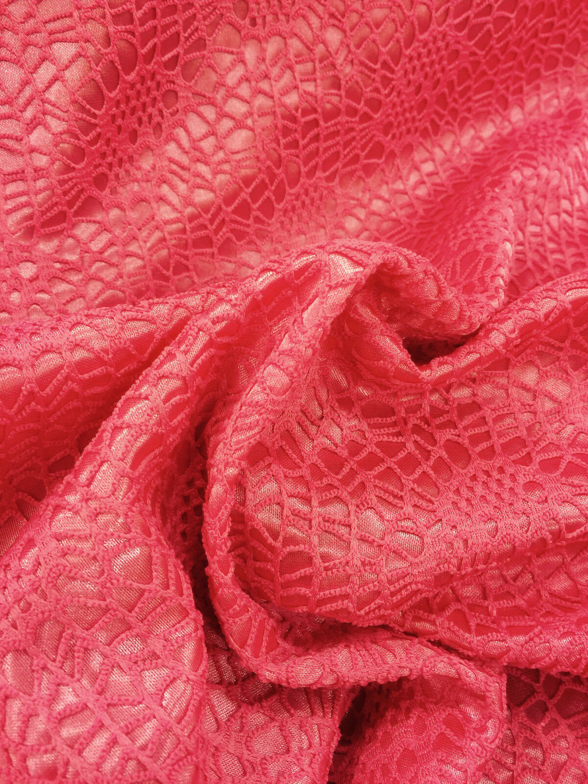 Exquisite Floral Satin Backed Bonded Lace Net - 58" Wide - 1 Way Stretch M10 - Image 9