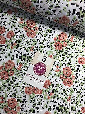 Floral poly cotton rose print dress craft fabric 44" Wide M354 Mtex - Image 11