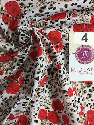 Floral poly cotton rose print dress craft fabric 44" Wide M354 Mtex - Image 18