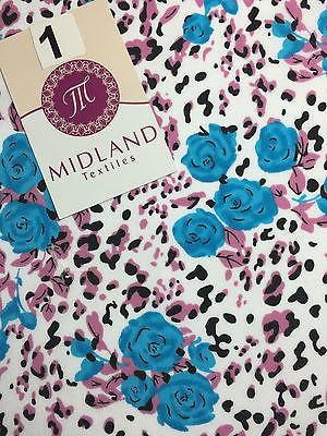 Floral poly cotton rose print dress craft fabric 44" Wide M354 Mtex - Image 4