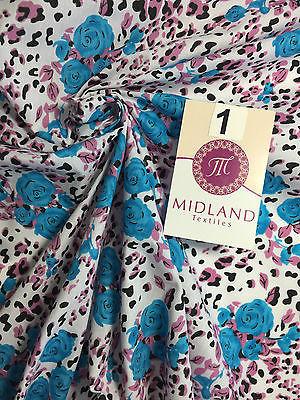 Floral poly cotton rose print dress craft fabric 44" Wide M354 Mtex - Image 5