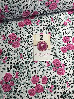 Floral poly cotton rose print dress craft fabric 44" Wide M354 Mtex - Image 6