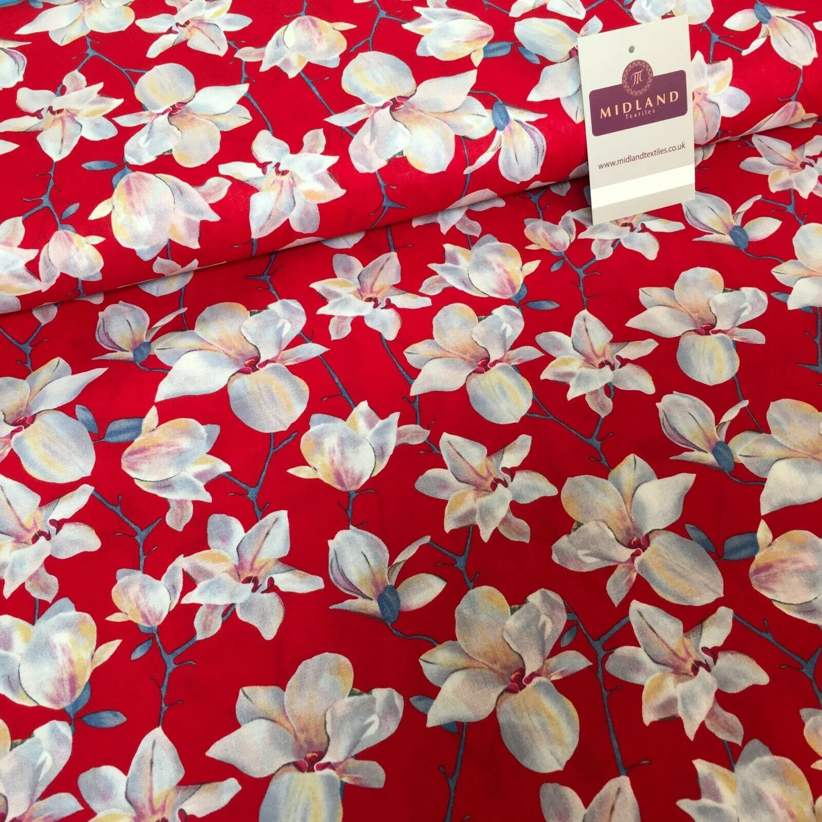 Floral Printed Cotton Lawn Dress Fabric 150cm MK1237 Mtex - Image 26