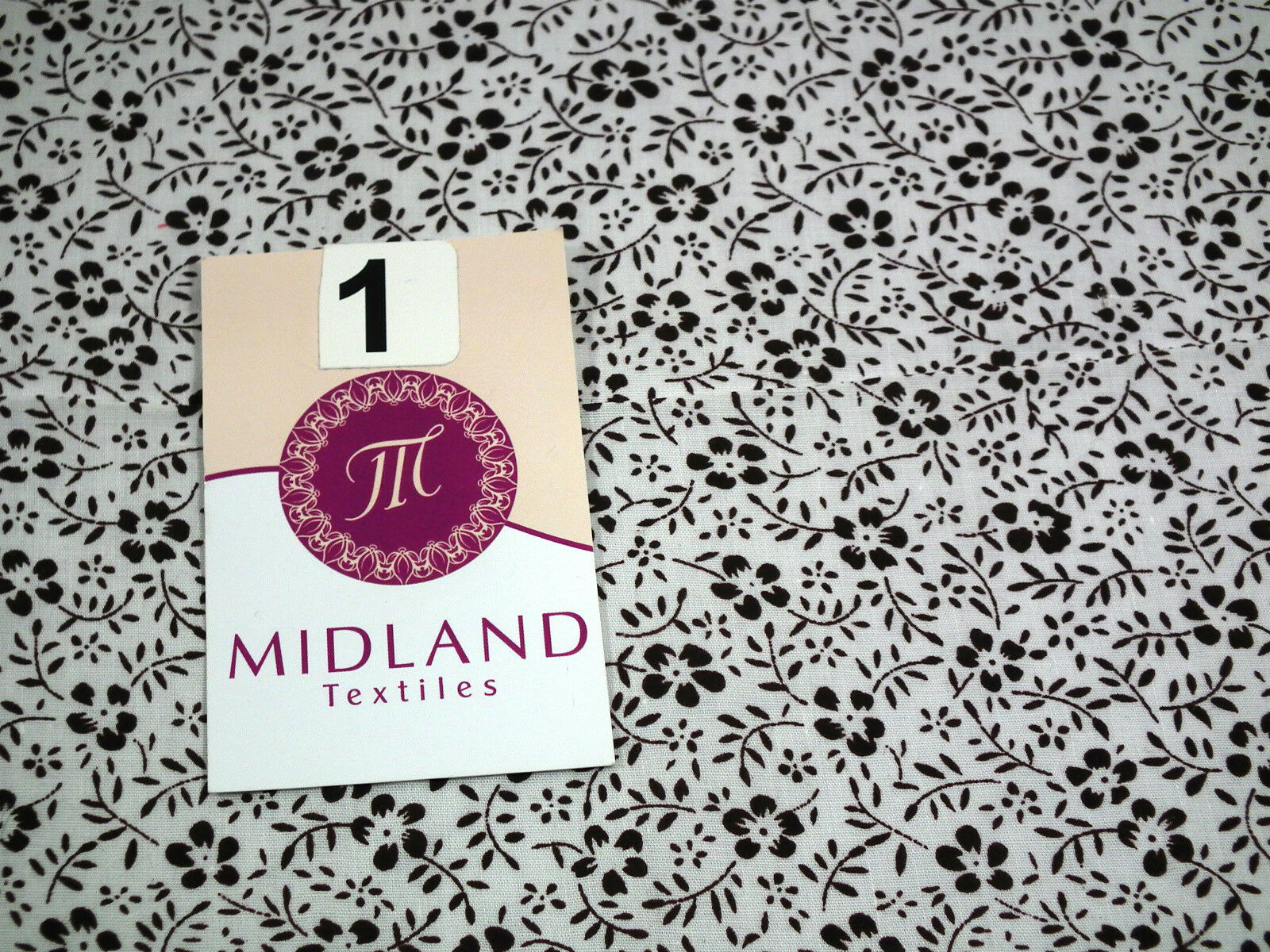 Floral Vintage flower leaves and stem print poly cotton 44" Wide M332 Mtex - Image 4