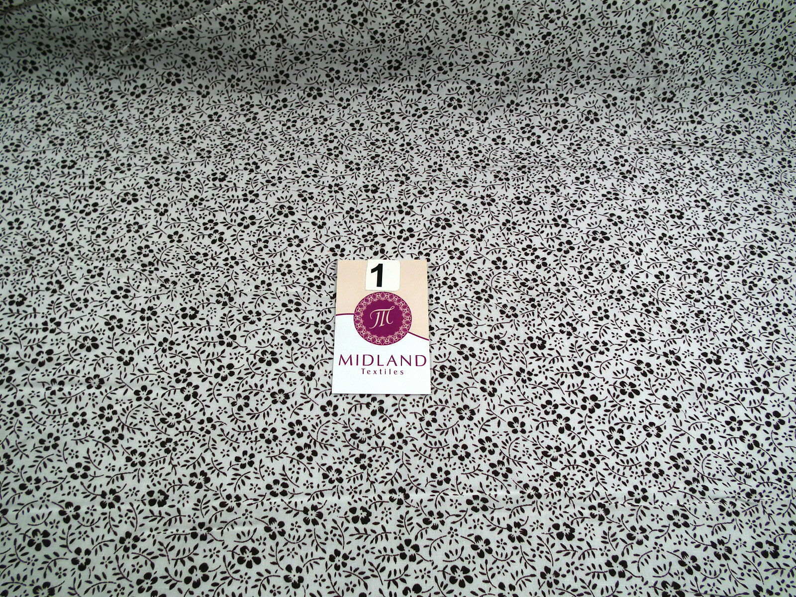 Floral Vintage flower leaves and stem print poly cotton 44" Wide M332 Mtex - Image 5