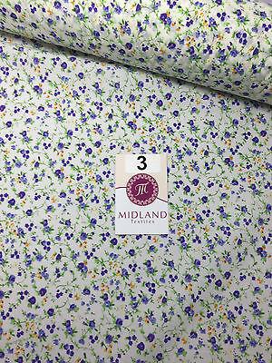 Floral Vintage poly cotton print dress craft fabric 44" Wide M352 Mtex - Image 10
