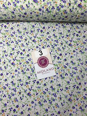 Floral Vintage poly cotton print dress craft fabric 44" Wide M352 Mtex - Image 11