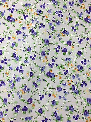 Floral Vintage poly cotton print dress craft fabric 44" Wide M352 Mtex - Image 13