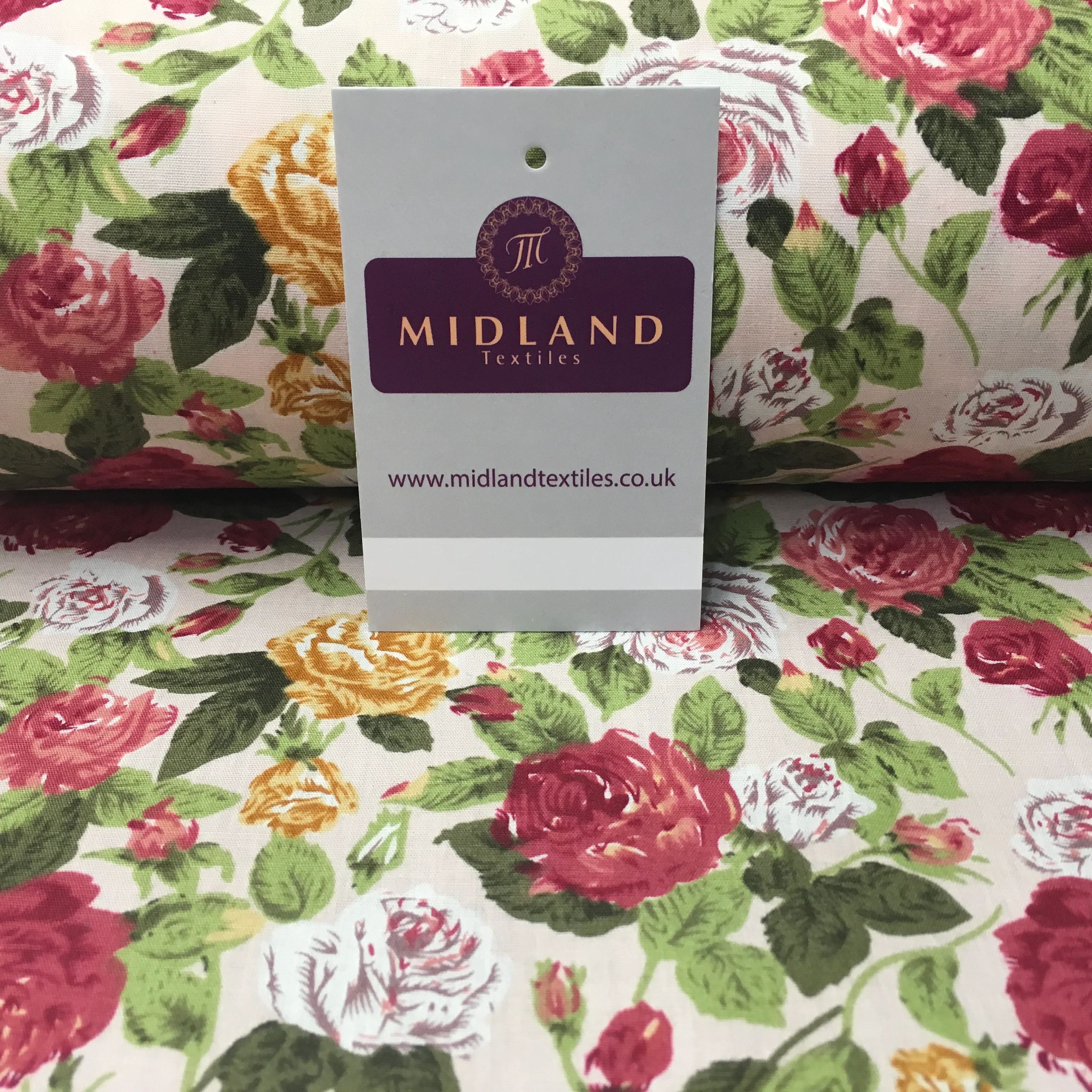 Floral Vintage Shabby Chic Printed 100% Cotton Fabric 58" Wide MA911 Mtex - Image 3