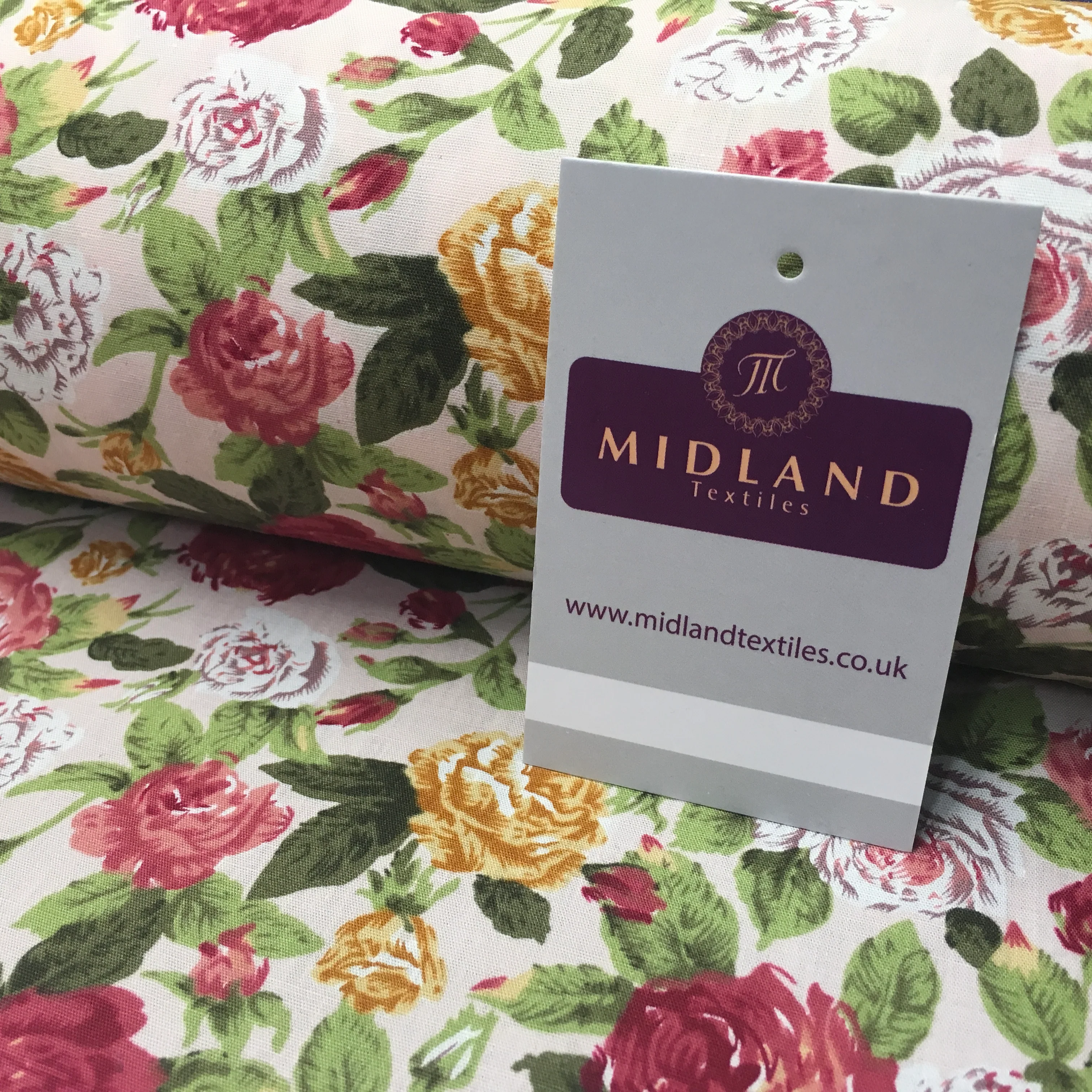 Floral Vintage Shabby Chic Printed 100% Cotton Fabric 58" Wide MA911 Mtex - Image 5