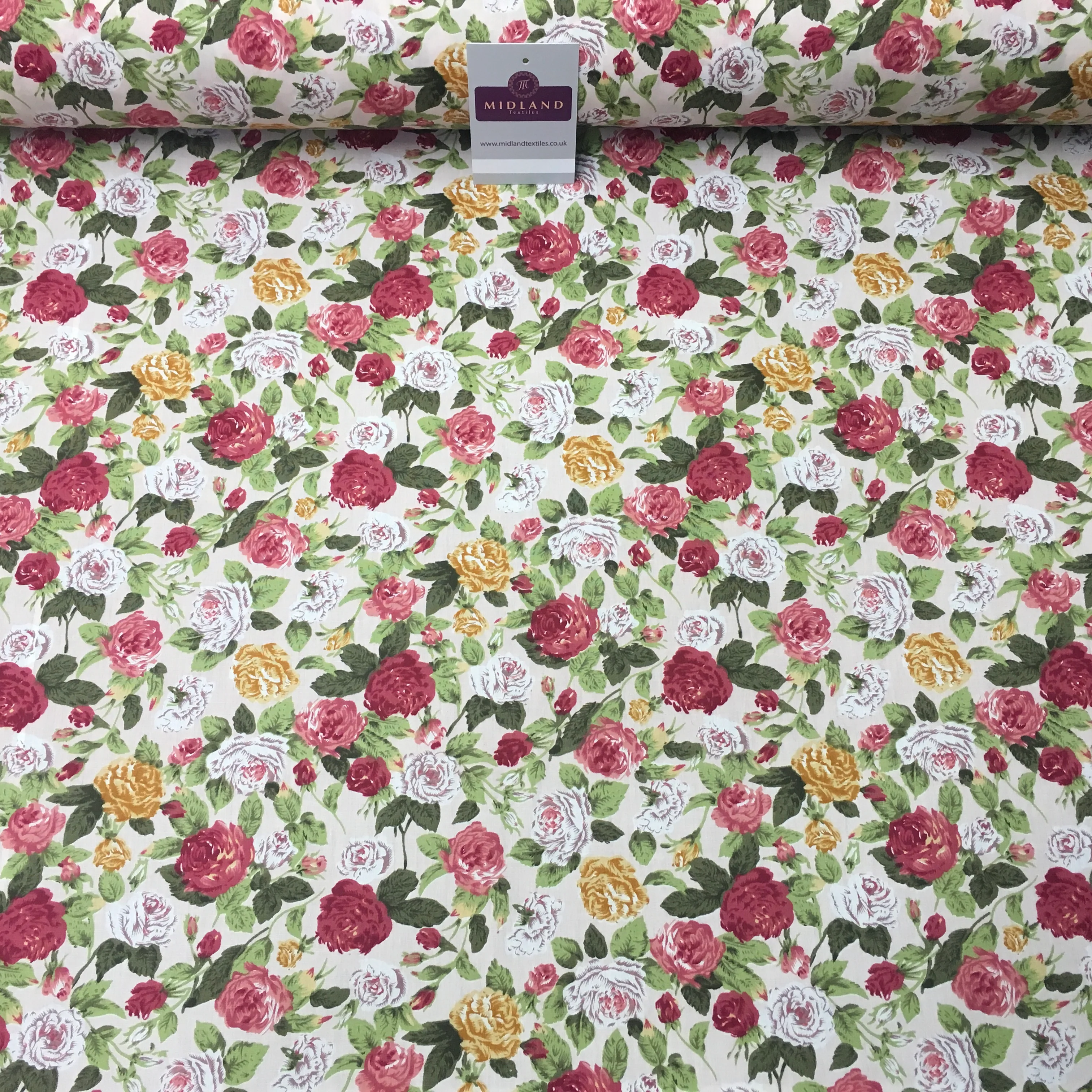 Floral Vintage Shabby Chic Printed 100% Cotton Fabric 58" Wide MA911 Mtex - Image 6