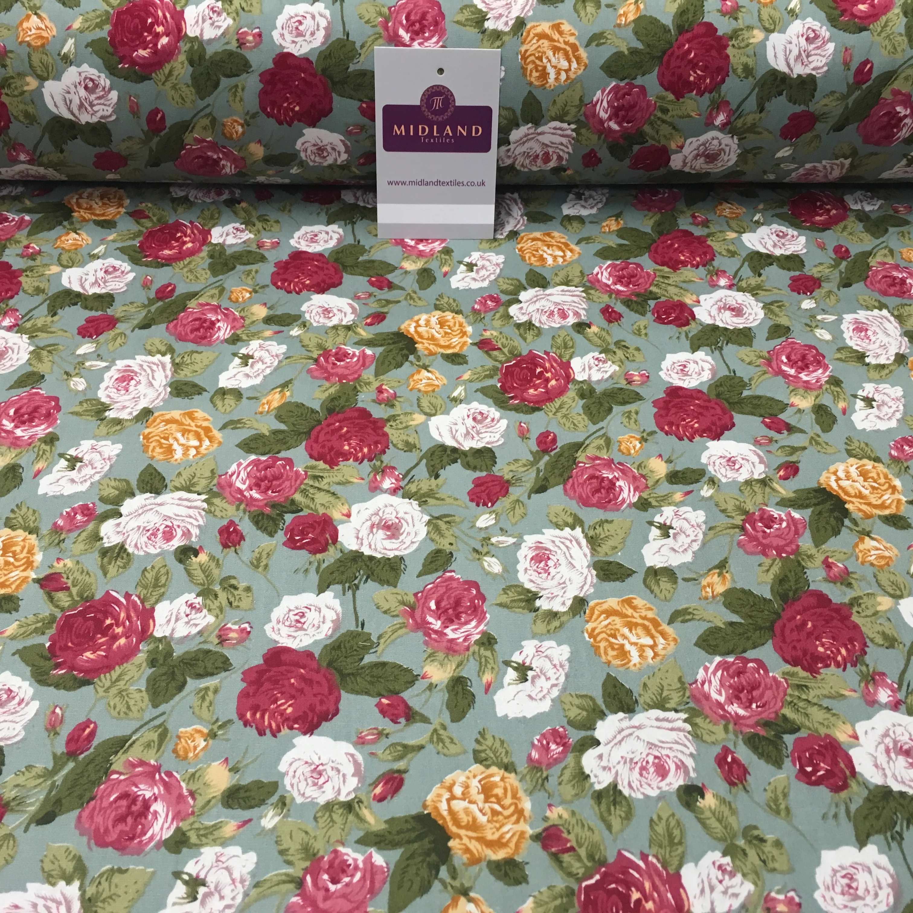 Floral Vintage Shabby Chic Printed 100% Cotton Fabric 58" Wide MA911 Mtex - Image 8