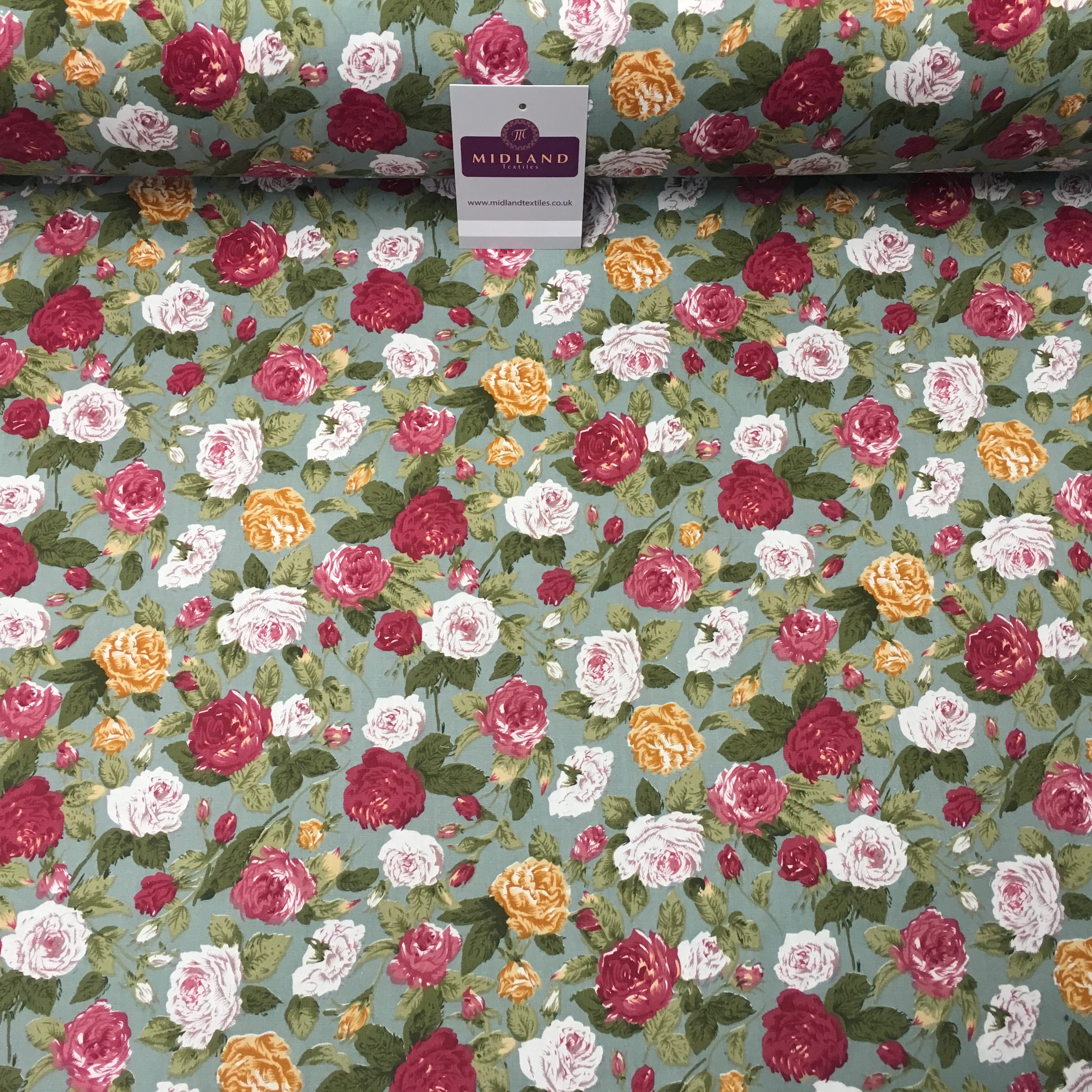Floral Vintage Shabby Chic Printed 100% Cotton Fabric 58" Wide MA911 Mtex - Image 9