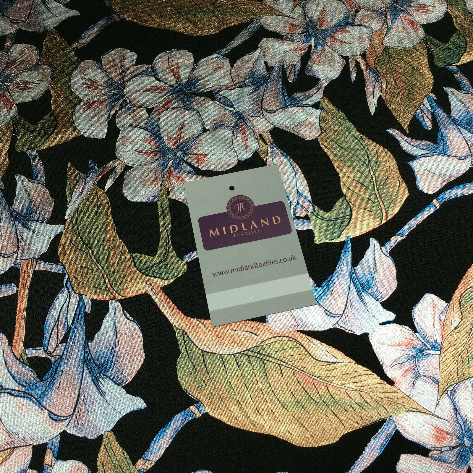 Foil Floral Printed Scuba Fabric 150cm MH1338 - Image 14