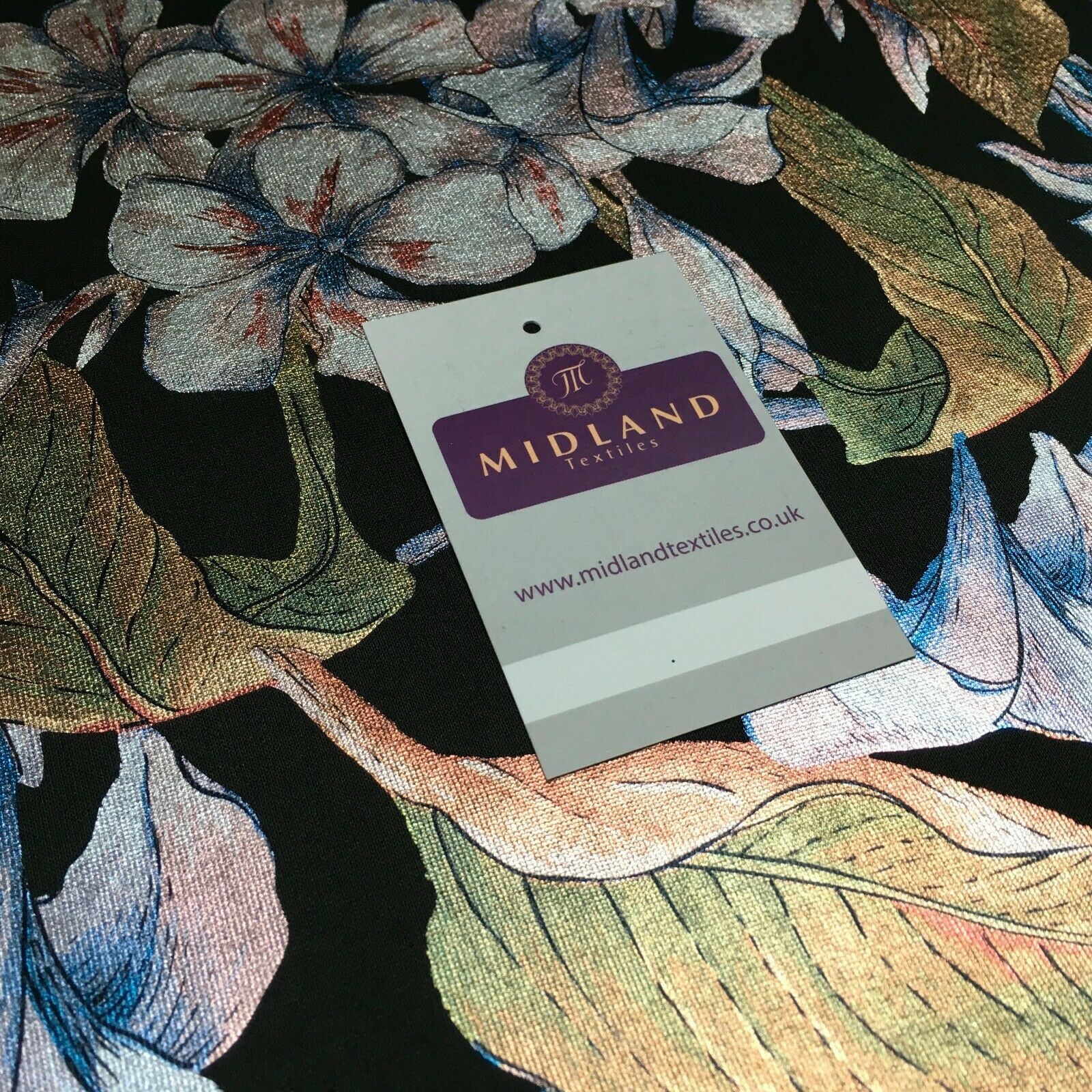 Foil Floral Printed Scuba Fabric 150cm MH1338 - Image 16