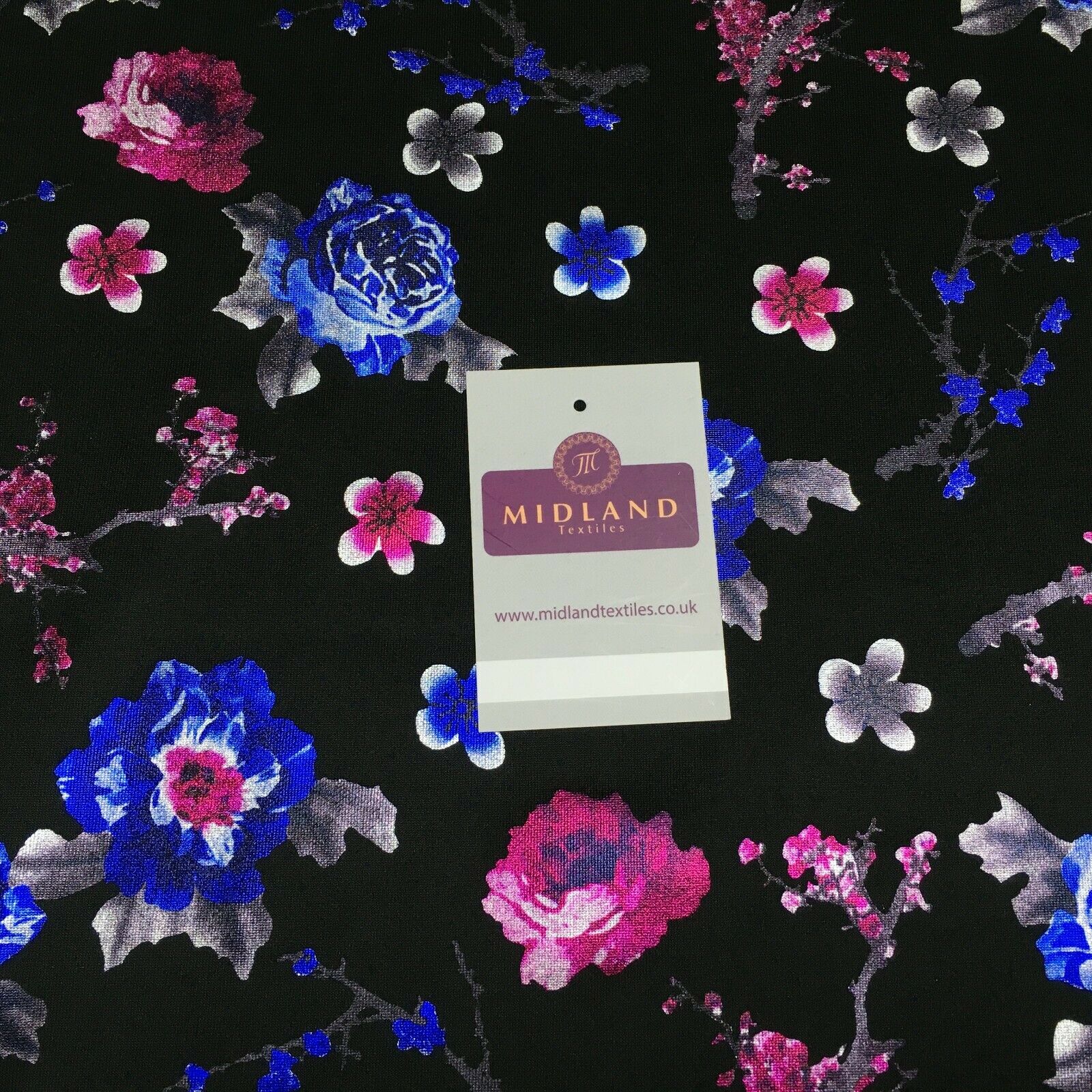 Foil Floral Printed Scuba Fabric 150cm MH1338 - Image 21