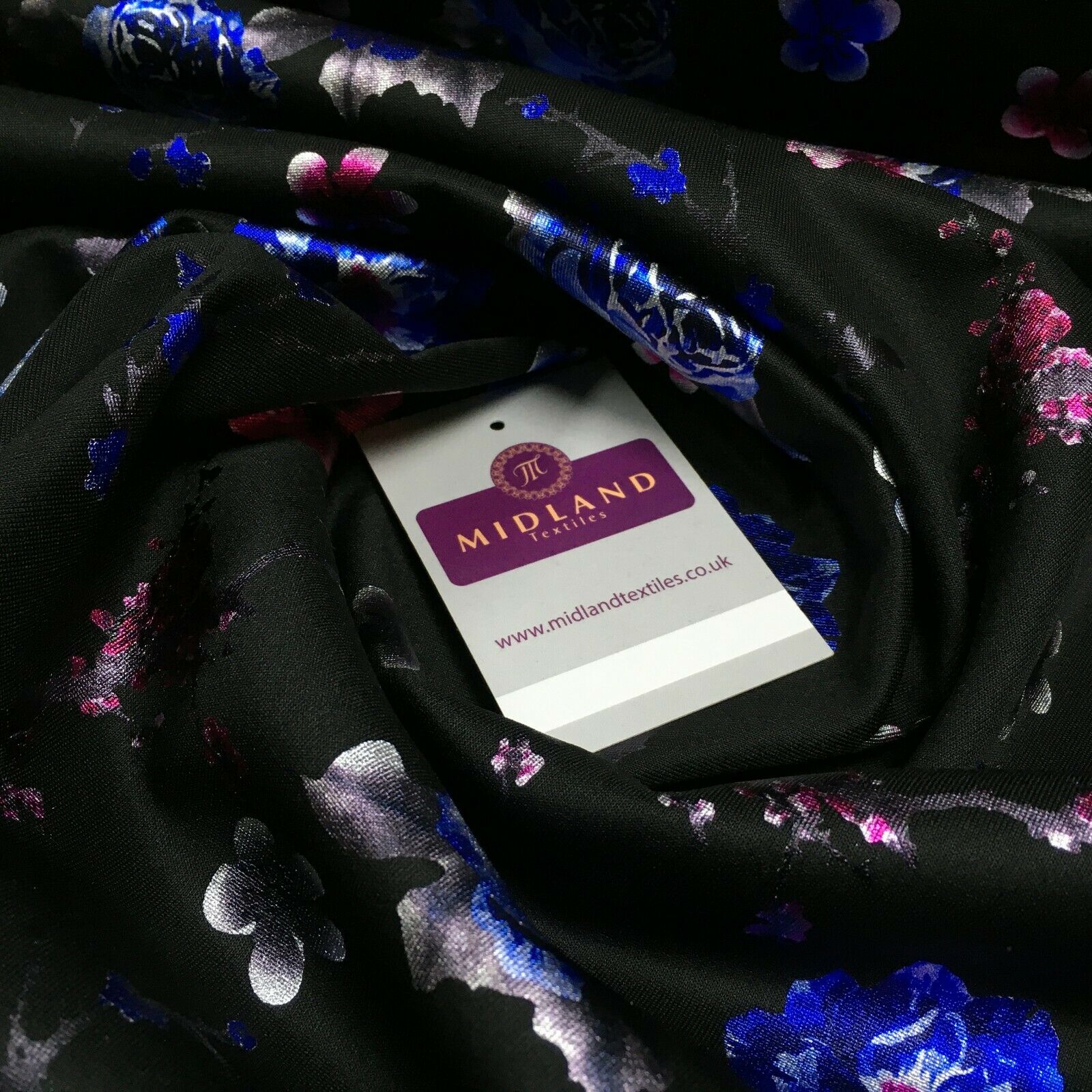 Foil Floral Printed Scuba Fabric 150cm MH1338 - Image 24