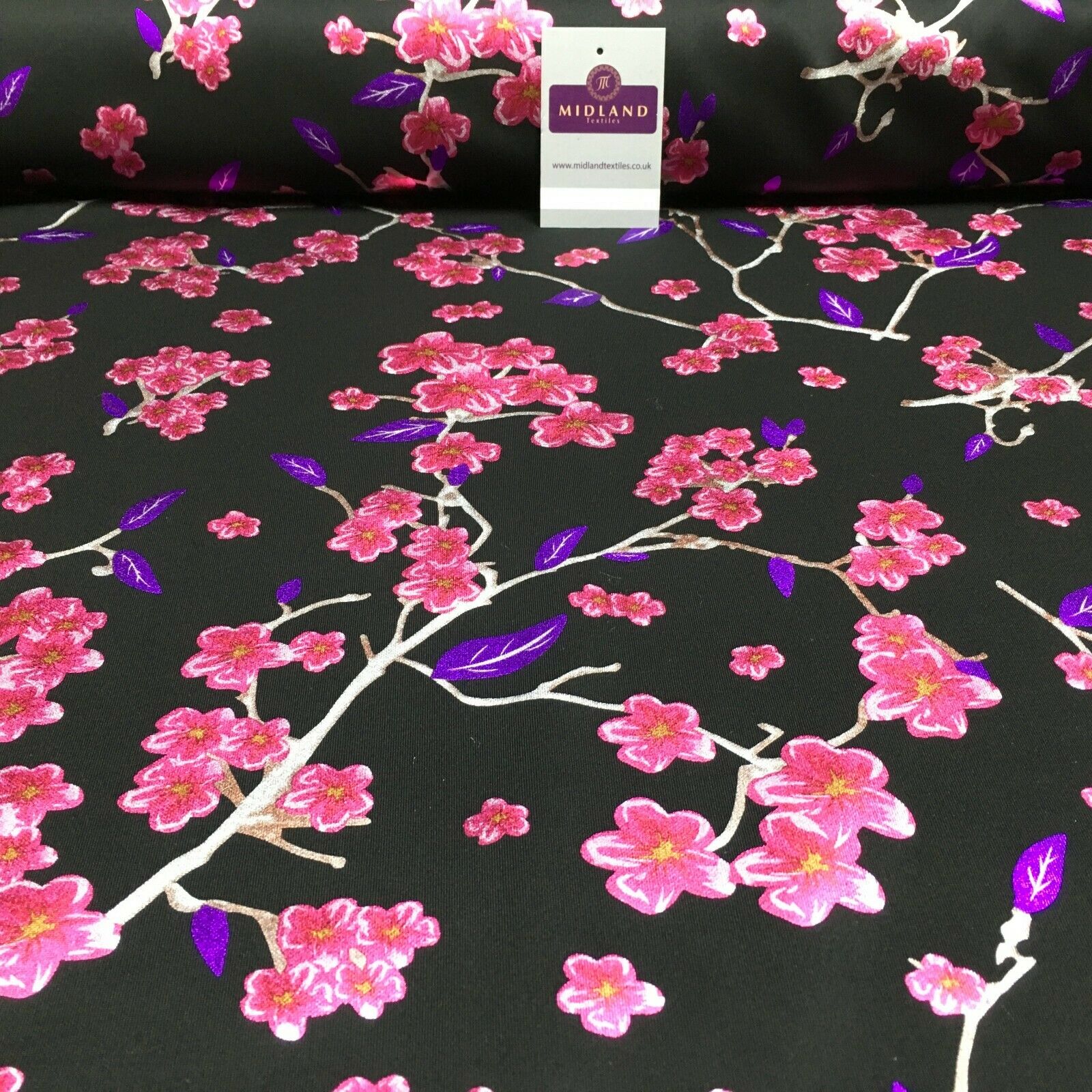 Foil Floral Printed Scuba Fabric 150cm MH1338 - Image 3