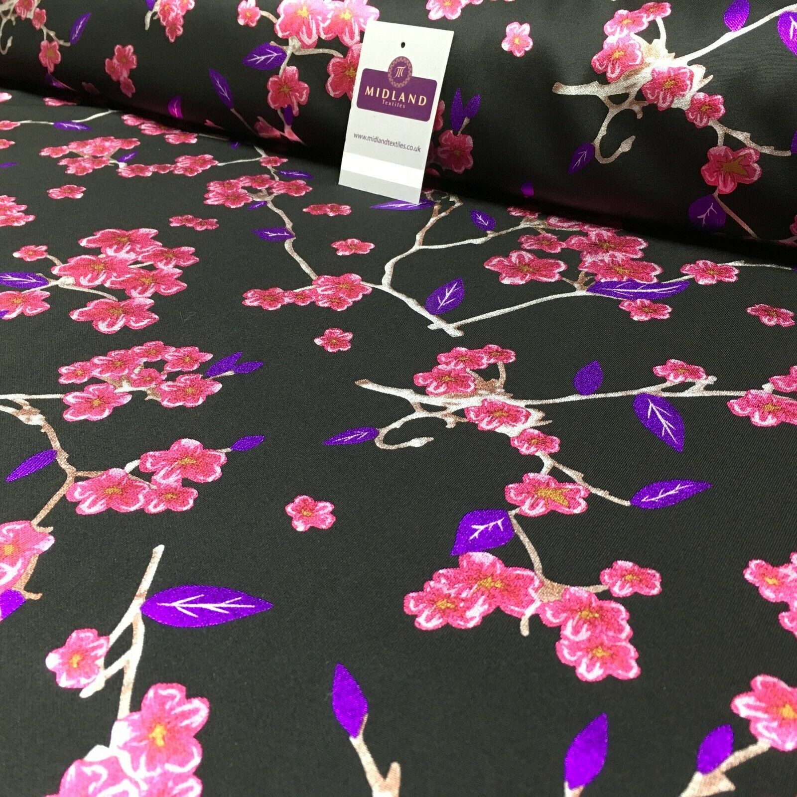 Foil Floral Printed Scuba Fabric 150cm MH1338 - Image 5