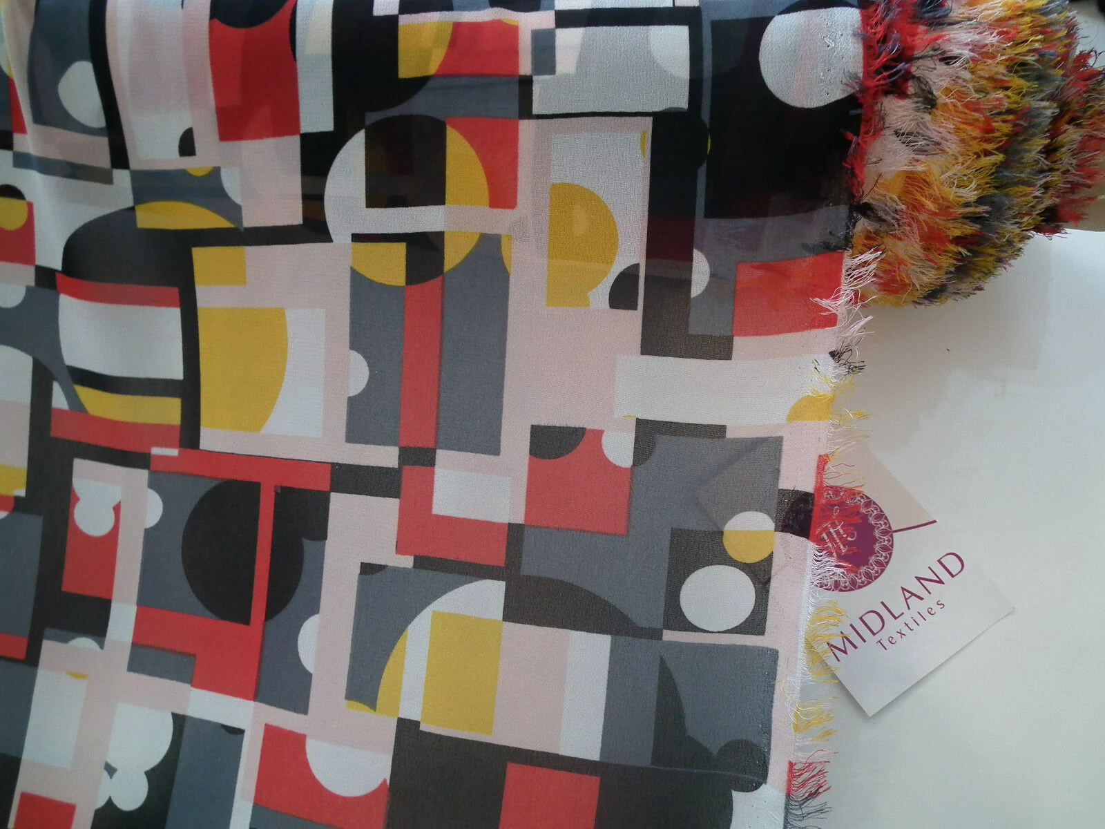 Geometric Print Georgette Fabric 58" wide per Metre M145-16 Dress Material Mtex - Image 13