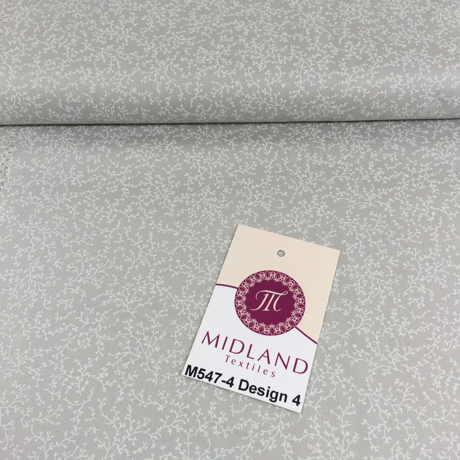 Grey And White Floral Printed 100% Cotton Poplin Craft Fabric 45" M547 - Image 17