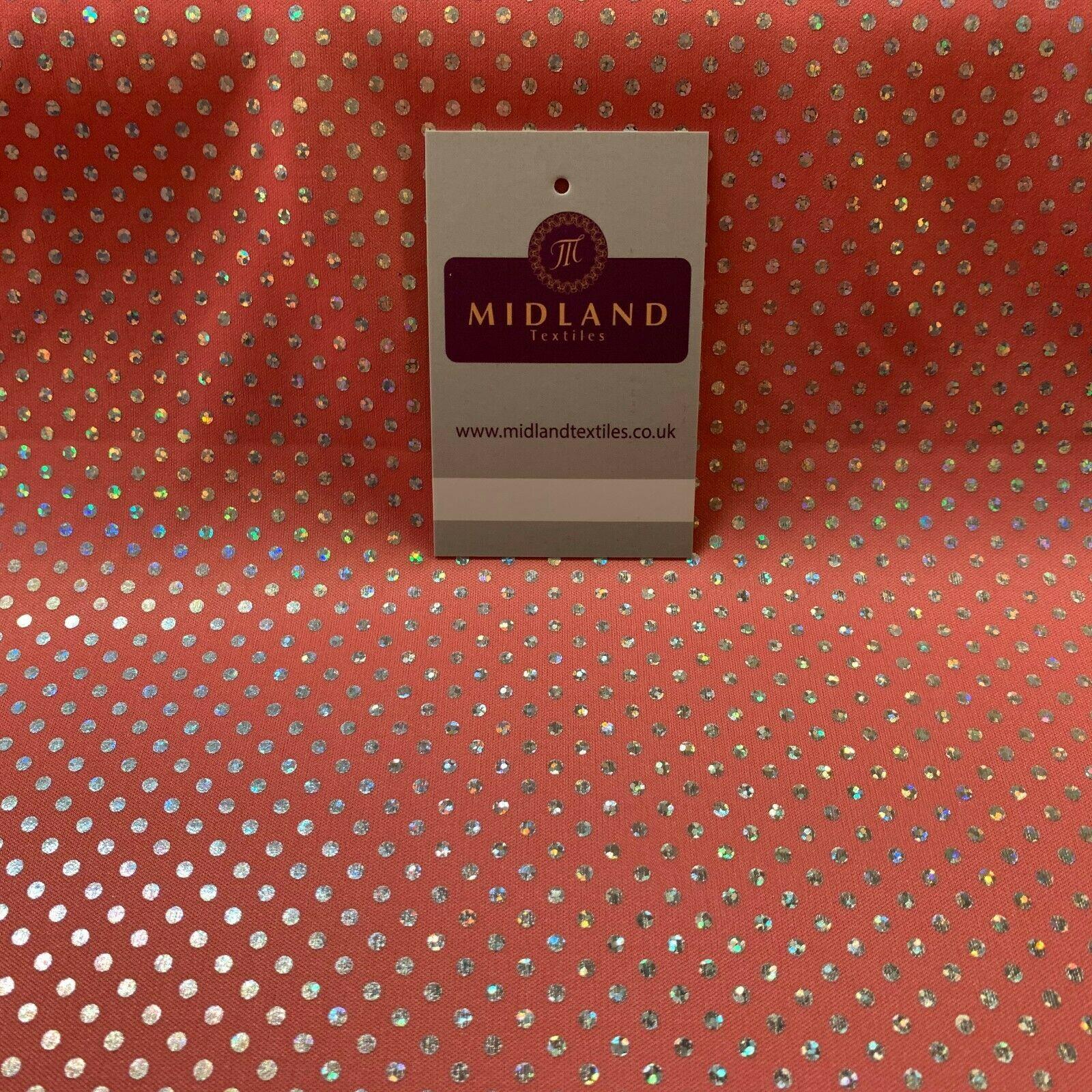 Hologram Foil Dot Spot Spandex Jersey Knit Stretch Dance Fabric 145cm MA1329 - Image 15