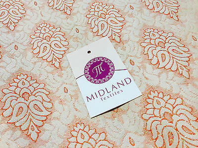 Indian Banarsi Floral Ornamental Motif Woven Brocade fabric 44" M242 Mtex - Image 10