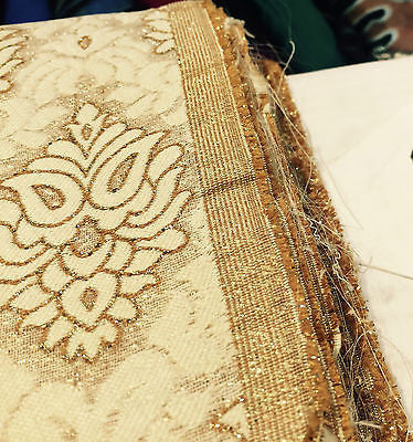 Indian Banarsi Floral Ornamental Motif Woven Brocade fabric 44" M242 Mtex - Image 24