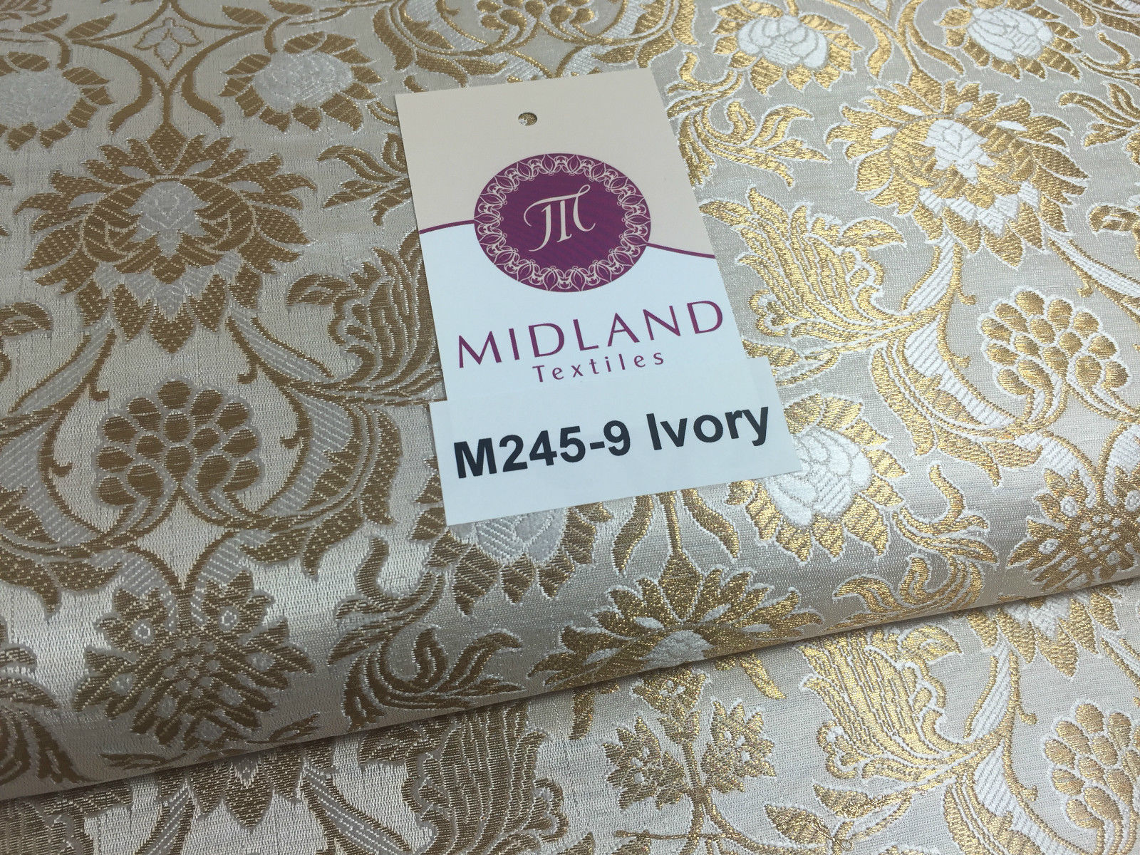 Indian Banarsi Gold Floral Faux Silk Brocade 43" Wide M245 Mtex - Image 28