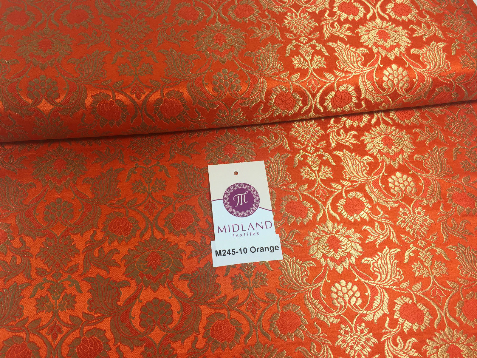 Indian Banarsi Gold Floral Faux Silk Brocade 43" Wide M245 Mtex - Image 32