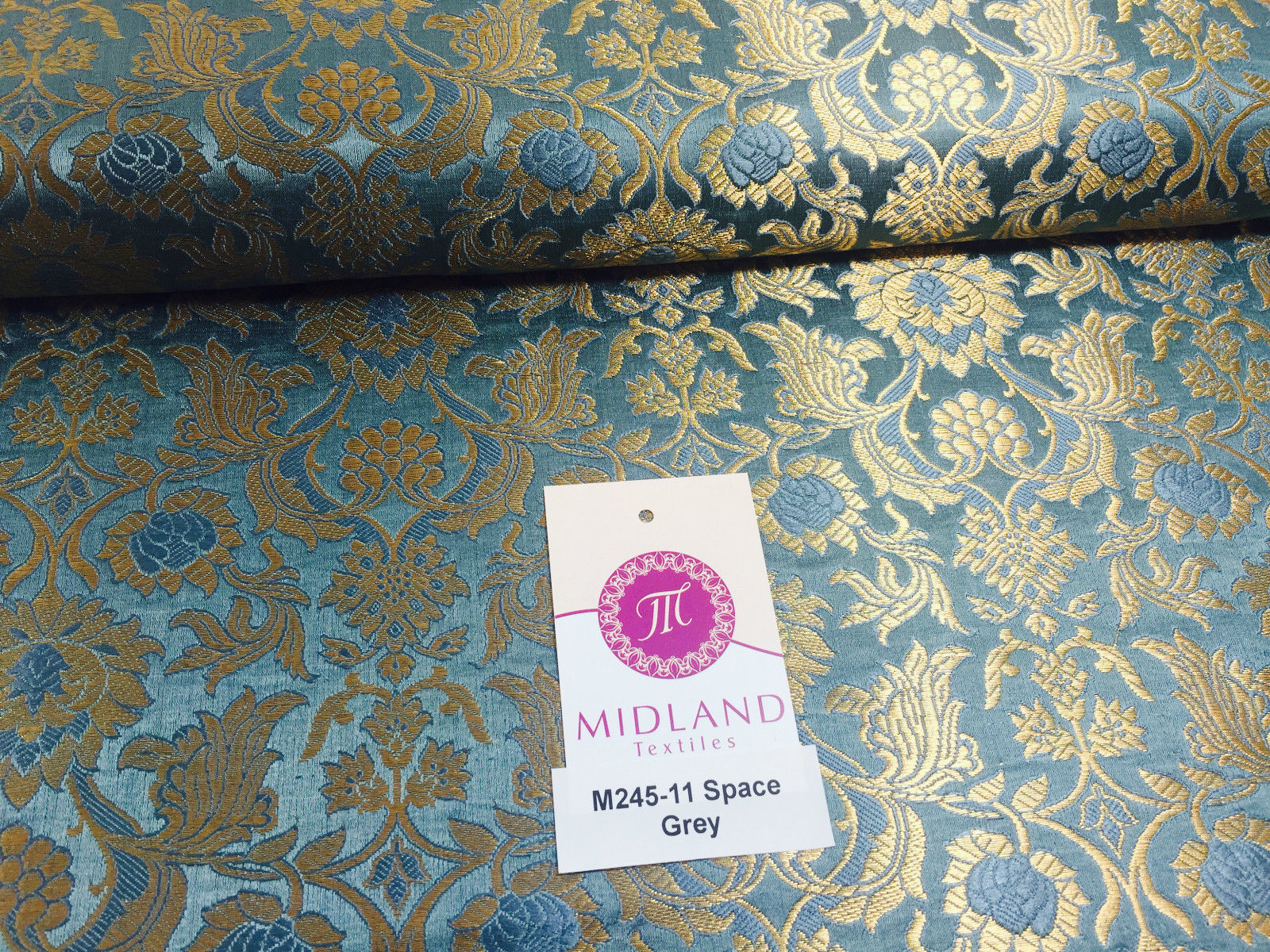 Indian Banarsi Gold Floral Faux Silk Brocade 43" Wide M245 Mtex - Image 34