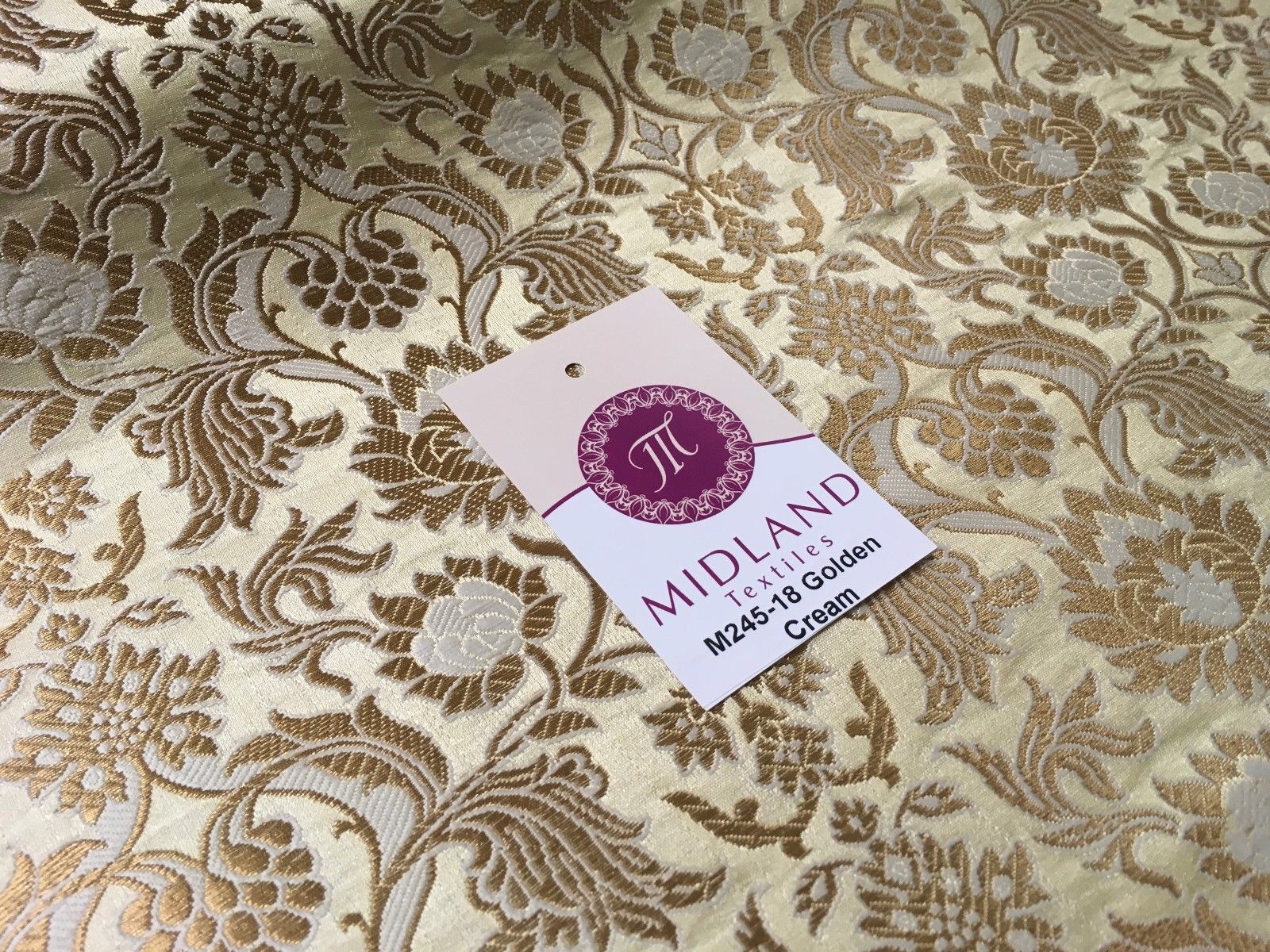 Indian Banarsi Gold Floral Faux Silk Brocade 43" Wide M245 Mtex - Image 55