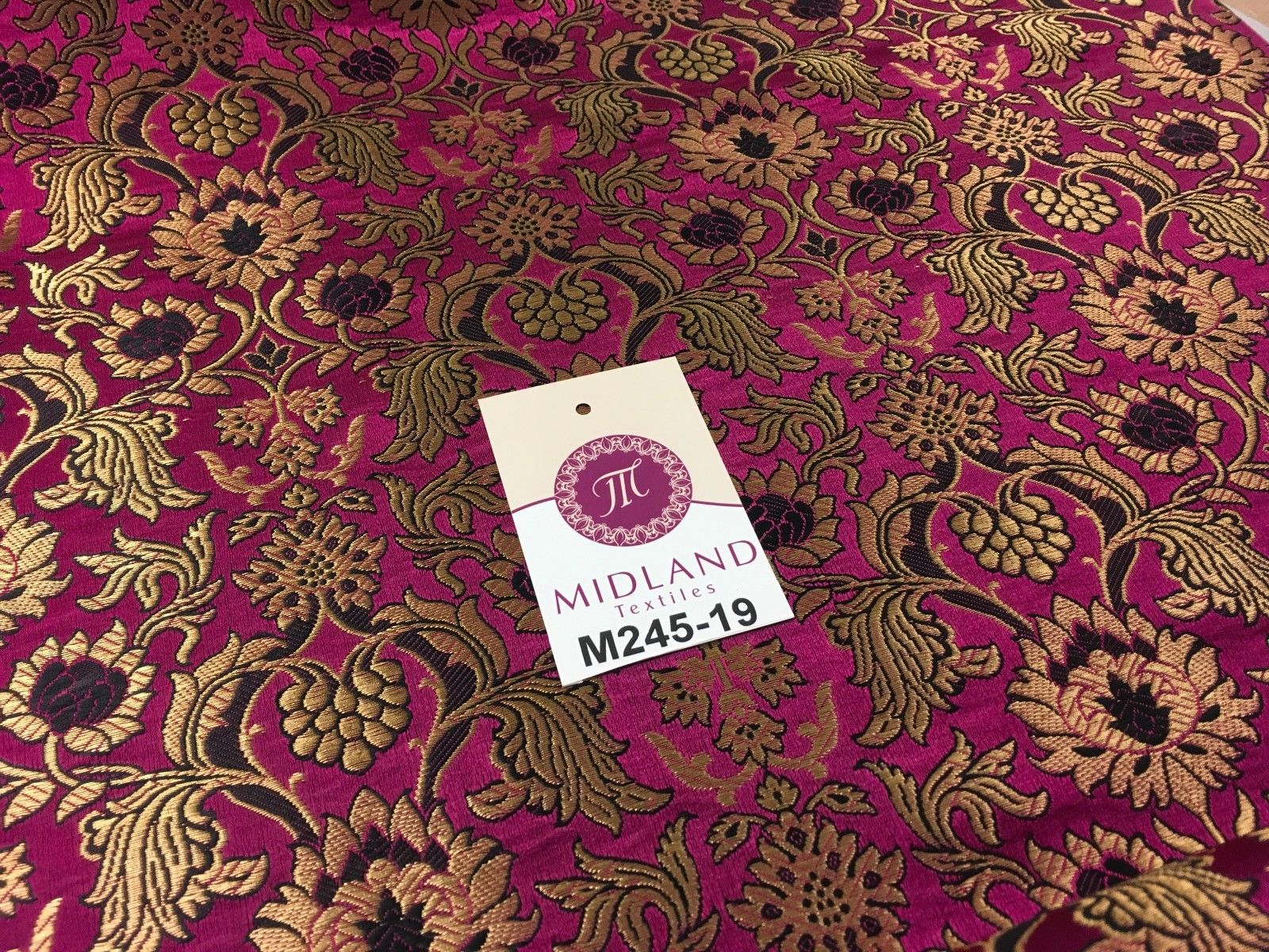 Indian Banarsi Gold Floral Faux Silk Brocade 43" Wide M245 Mtex - Image 56