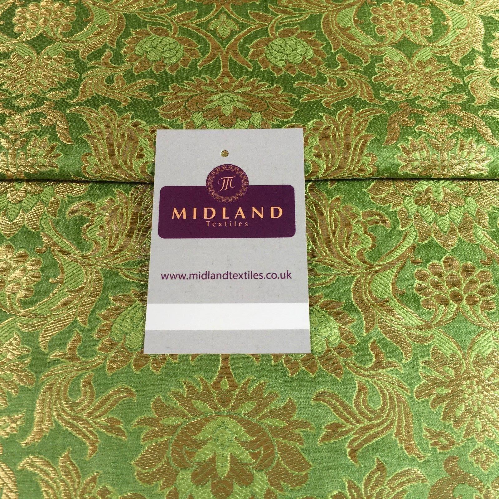 Indian Banarsi Gold Floral Faux Silk Brocade 43" Wide M245 Mtex - Image 61