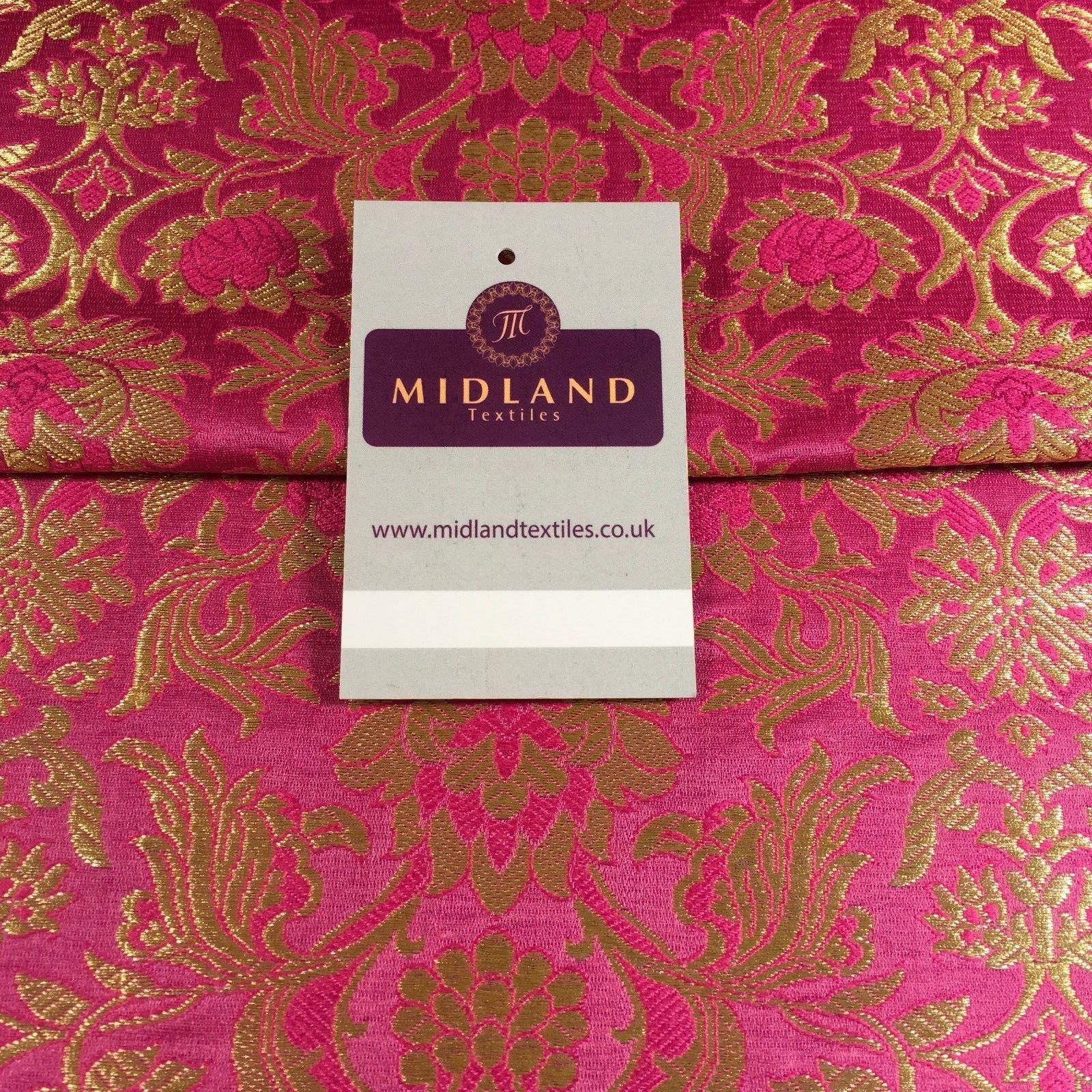 Indian Banarsi Gold Floral Faux Silk Brocade 43" Wide M245 Mtex - Image 67